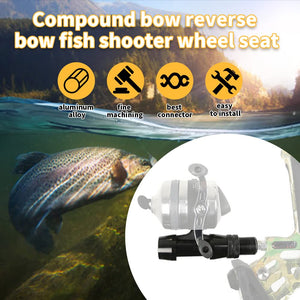 Wheat Junxing Archery Seat for Fishing Reel, Bowfishing Reel Mount, Aluminum Alloy Fly Fishing Spinning Reel Seat for Compound Recurve Bow INDIAN SLINGSHOT