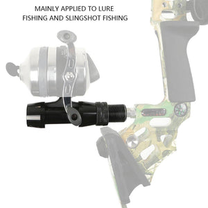 Gray Junxing Archery Seat for Fishing Reel, Bowfishing Reel Mount, Aluminum Alloy Fly Fishing Spinning Reel Seat for Compound Recurve Bow INDIAN SLINGSHOT