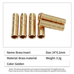 Dark Khaki SPG Brass Arrow Inserts 50 Grain for 6.2mm Arrow Shaft SPG