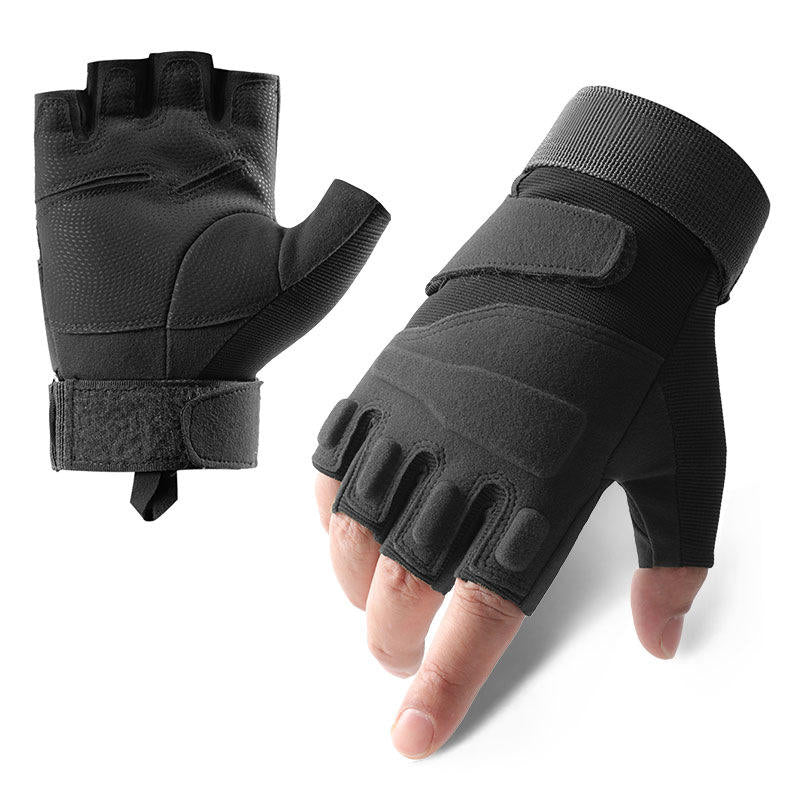 White Smoke Secure Anti-Slip Grip – Breathable Half-Finger Tactical Gloves MARKSMAN