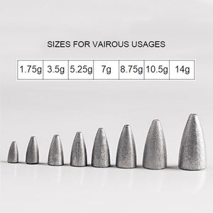 Lavender Bullet Lead Sinkers – Fishing Weights for Soft Lure Rigs INDIAN SLINGSHOT
