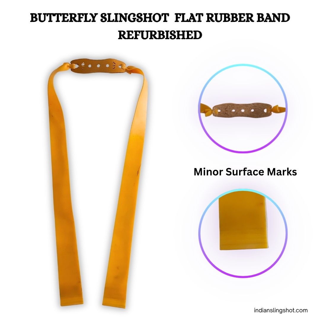 White Smoke Butterfly Slingshot Flat Rubber Band Refurbished – 5 & 10 Pcs Pack MARKSMAN