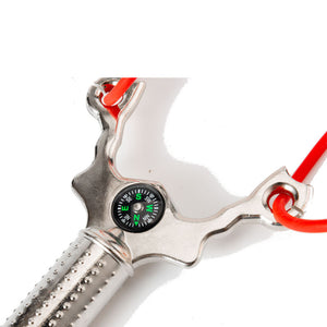 White Smoke COMPASS FANG High-Quality Alloy Metal Slingshot with Silver Finish INDIAN SLINGSHOT