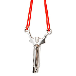 White Smoke COMPASS FANG High-Quality Alloy Metal Slingshot with Silver Finish INDIAN SLINGSHOT