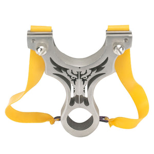 Gray Carved Dragon Stainless Steel Slingshot MARKSMAN