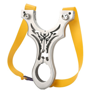 Light Gray Carved Dragon Stainless Steel Slingshot MARKSMAN