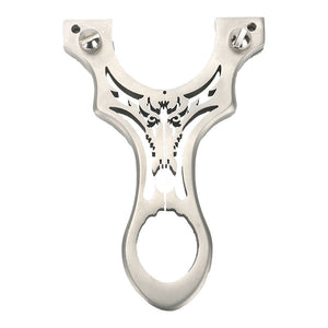 Light Gray Carved Dragon Stainless Steel Slingshot MARKSMAN