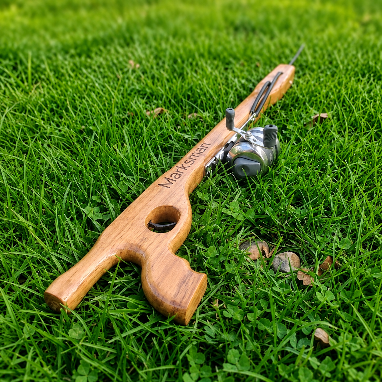 Dark Green Teak Wood Diving Speargun Set MARKSMAN