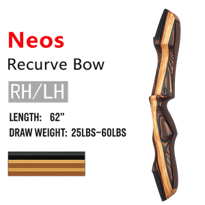 Black Neos Old Mountain 62" Traditional Takedown Recurve Bow – Laminated Wood Core, RH/LH Dexterity OLD MOUNTAIN