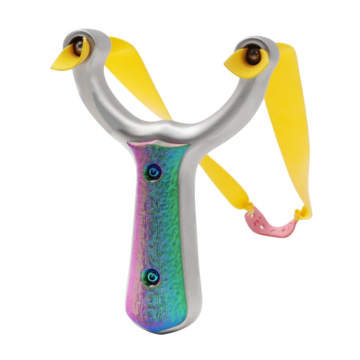 White Smoke ColorShift Stainless Steel Slingshot INDIAN SLINGSHOT