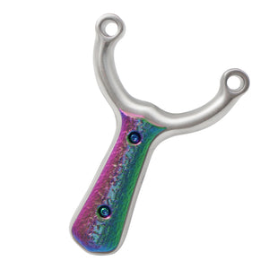 White Smoke ColorShift Stainless Steel Slingshot INDIAN SLINGSHOT