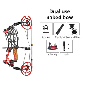 Light Pink SPG Compact Dual-Purpose Compound Bow — 17.5" ATA, 45–70lbs SPG