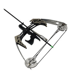 White Smoke WALKER OSPREY Composite Bow for Outdoor Fishing – Mini Pulley Bow with Reel Attachment | Metallic Silver Finish INDIAN SLINGSHOT