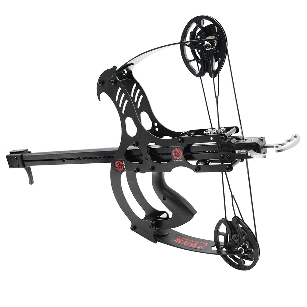 White Smoke SKELETONIZED Metal Compound Crossbow – Continuous Shooting Steel Ball Bow Set MARKSMAN