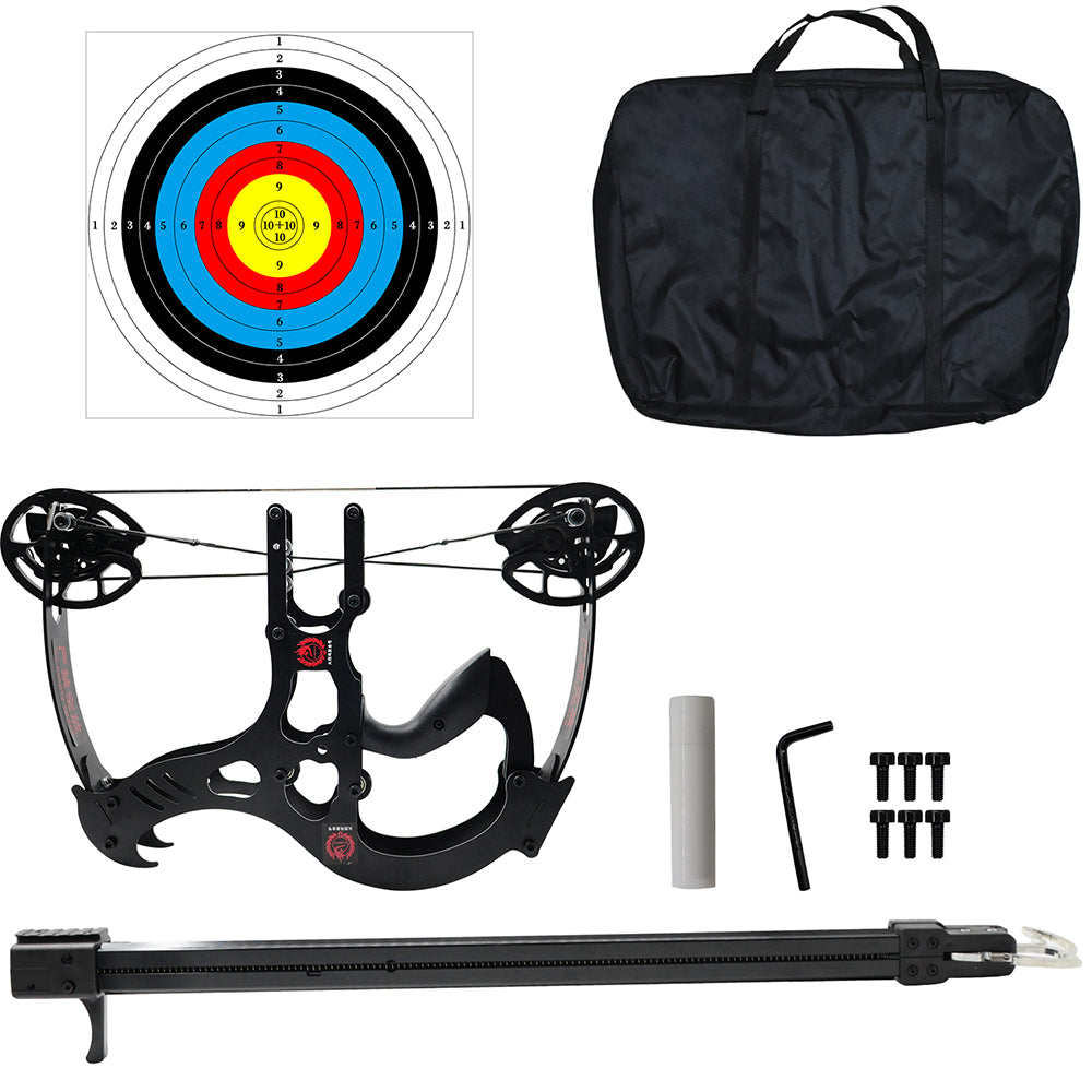 White Smoke SKELETONIZED Metal Compound Crossbow – Continuous Shooting Steel Ball Bow Set MARKSMAN