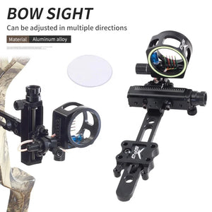 Dark Slate Gray SPG Compound Bow Sight – Adjustable 5-Pin Long Bar Aluminum Alloy Sight SPG