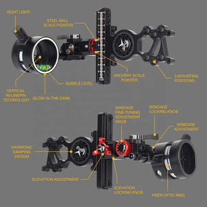 Dim Gray SPG Compound Bow Sight | Adjustable Single Pin Aluminum Archery Sight SPG