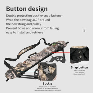 Light Gray SPG Compound Bow Sling Case Black Camo – Adjustable Shoulder Carry Bag SPG