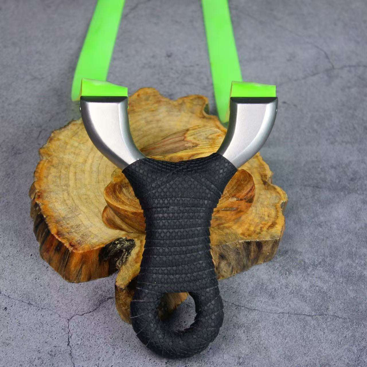 Light Slate Gray Stainless Steel CrescentGrip Slingshot INDIAN SLINGSHOT