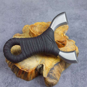 Light Slate Gray Stainless Steel CrescentGrip Slingshot INDIAN SLINGSHOT