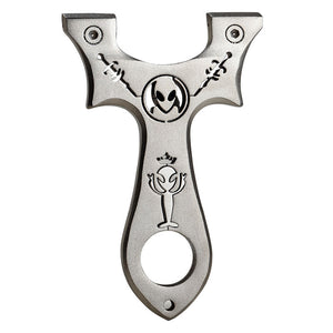 Gray Crowned Alien Stainless Steel Slingshot MARKSMAN