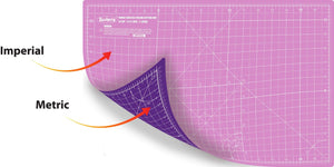 Orchid DUVERRA Professional Cutting Mat A3 Self-Healing 5 Layers Double Sided Durable Non-Slip PVC - Imperial - Inchs / Metric - cm/mm – 17 Inch x 11 Inch / 44cm x 29 cm – Carnation Pink/Royal Purple/Black/Grey DUVERRA