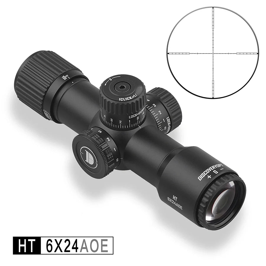 DISCOVERYOPT HT 6X24AOE Compact Optical Scope with 30mm Tube and AO