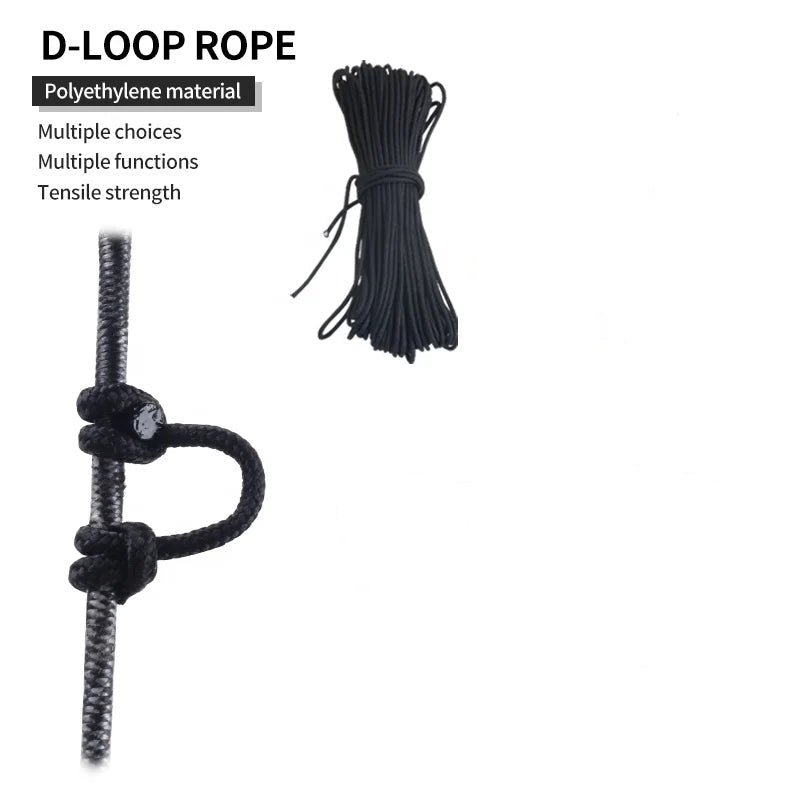 Dark Slate Gray SPG D Loop Rope – 18m Durable Nylon Bowstring Release Cord SPG