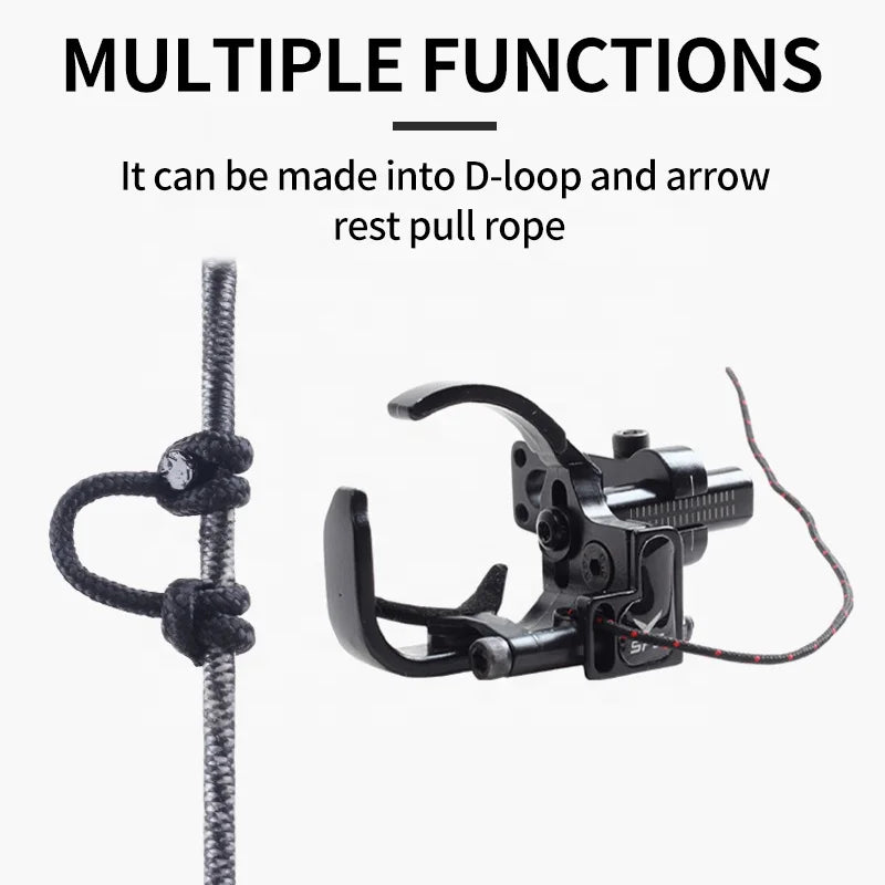 Dark Slate Gray SPG D Loop Rope – 18m Durable Nylon Bowstring Release Cord SPG