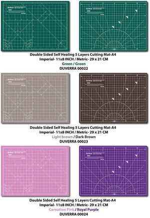 Dark Slate Gray DUVERRA Professional Cutting Mat A3 Self-Healing 5 Layers Double Sided Durable Non-Slip PVC - Imperial - Inchs / Metric - cm/mm – 17 Inch x 11 Inch / 44cm x 29 cm – Carnation Pink/Royal Purple/Black/Grey DUVERRA