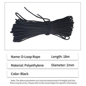 Dark Slate Gray SPG D Loop Rope – 18m Durable Nylon Bowstring Release Cord SPG