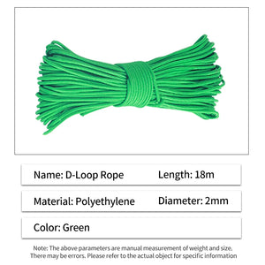 Medium Sea Green SPG D Loop Rope – 18m Durable Nylon Bowstring Release Cord SPG