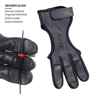 Dark Slate Gray SPG Deerskin 3-Finger Archery Glove – Premium Leather Finger Tab SPG