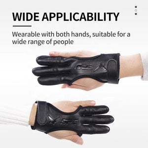 Beige SPG Deerskin 3-Finger Archery Glove – Premium Leather Finger Tab SPG