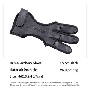 Dark Slate Gray SPG Deerskin 3-Finger Archery Glove – Premium Leather Finger Tab SPG