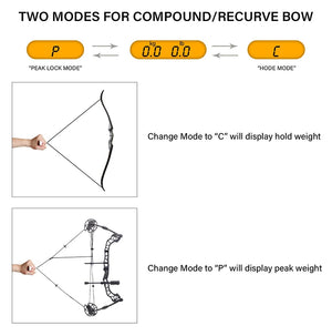Black SPG Digital Bow Scale – Stainless Steel Handheld Draw Weight Scale SPG