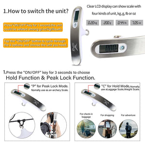 Light Gray SPG Digital Bow Scale – Stainless Steel Handheld Draw Weight Scale SPG
