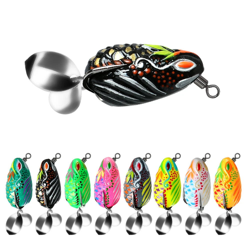 White Smoke Double Sequins Frog Fishing Lure 3.5cm 5.7g – Colorful MARKSMAN