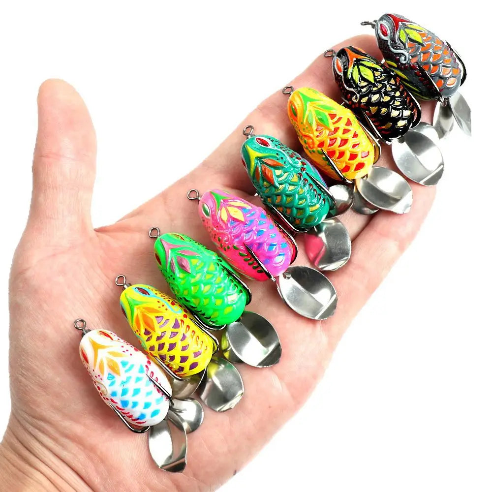 White Smoke Double Sequins Frog Fishing Lure 3.5cm 5.7g – Colorful MARKSMAN