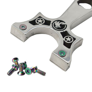 Dark Gray Double Star Eagle Head Stainless Steel Slingshot MARKSMAN