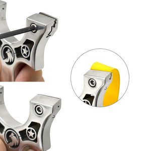 Gray Double Star Eagle Head Stainless Steel Slingshot MARKSMAN