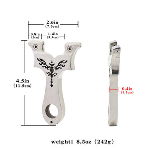 Light Gray DragonLance Stainless Steel Slingshot MARKSMAN
