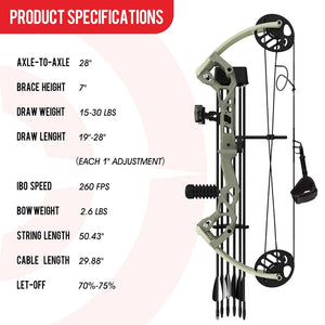 Dark Slate Gray Sanlida® Dragon X6 Junior Compound Bow Kit SANLIDA