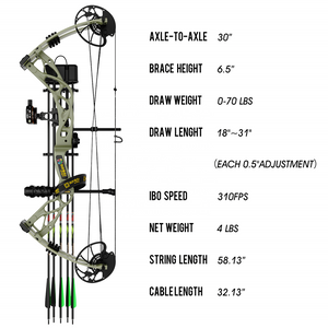 Dark Slate Gray Sanlida® Dragon X9 4LBS Bow and Arrow Kit SANLIDA