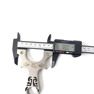 Light Gray Dual Wolves Cut Stainless Steel Slingshot MARKSMAN