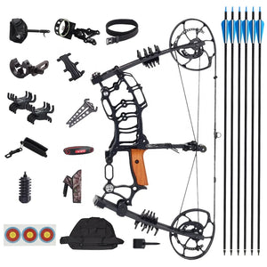 Light Gray SPG EGUN Compound Bow 30–65lbs Adjustable Aluminum Alloy Archery Set SPG