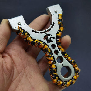 Dark Slate Gray Colored Rope Wrapped Stainless Steel Slingshot MARKSMAN