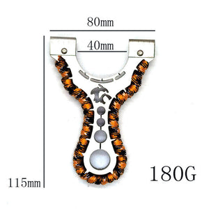 Black Colored Rope Wrapped Stainless Steel Slingshot MARKSMAN