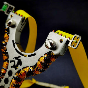 Black Colored Rope Wrapped Stainless Steel Slingshot MARKSMAN