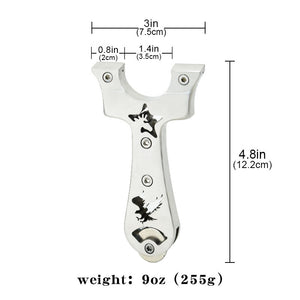 Light Gray Eagle Stallion Stainless Steel Magnetic Slingshot INDIAN SLINGSHOT